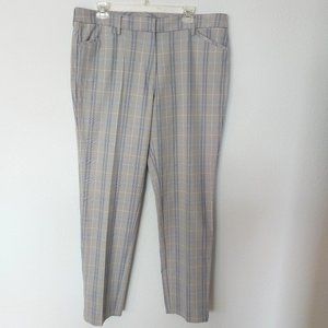 41 Hawthorn Blue and Gray Plaid Stretch Ankle Trousers NWOT.